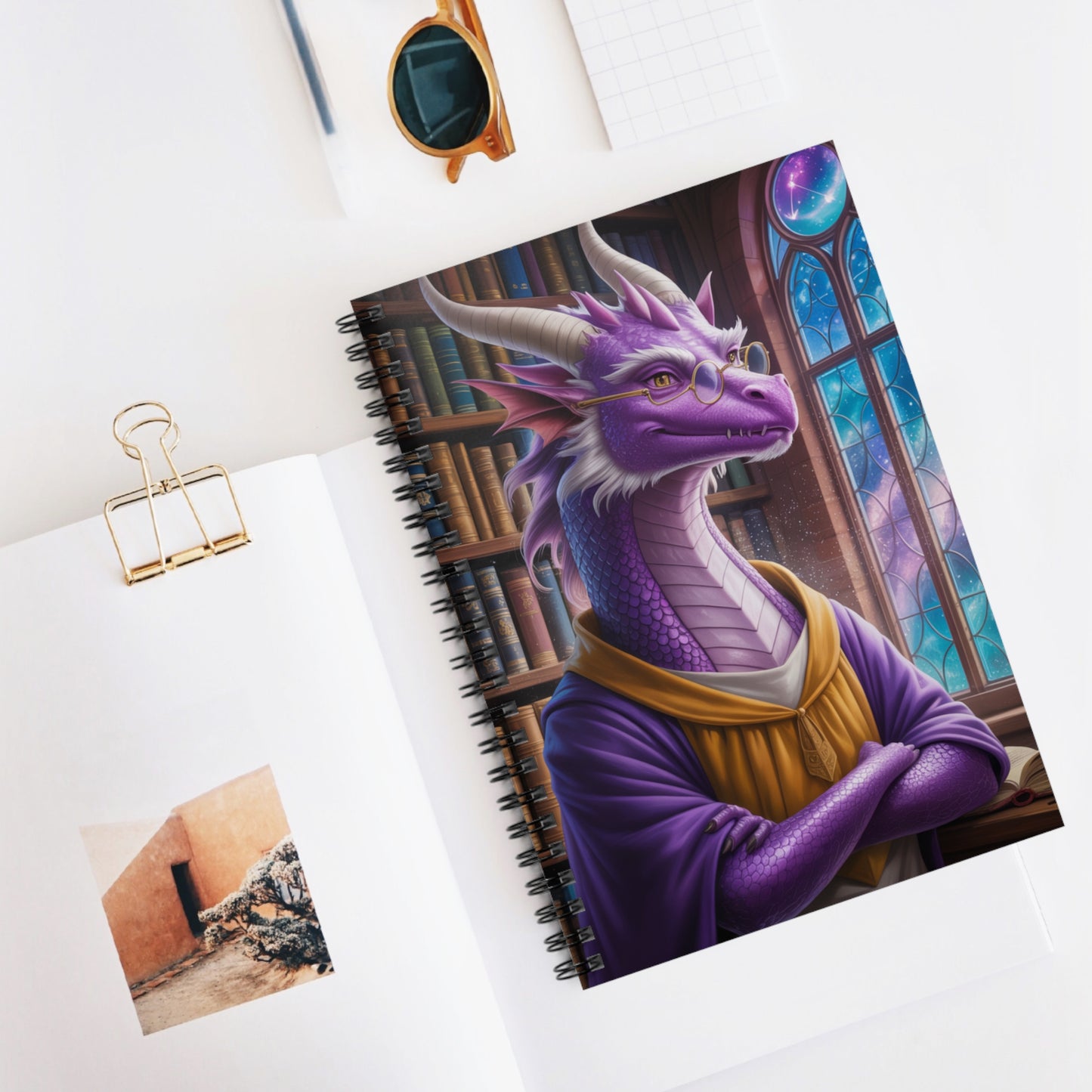 Purple Dragon - Lined Spiral Notebook