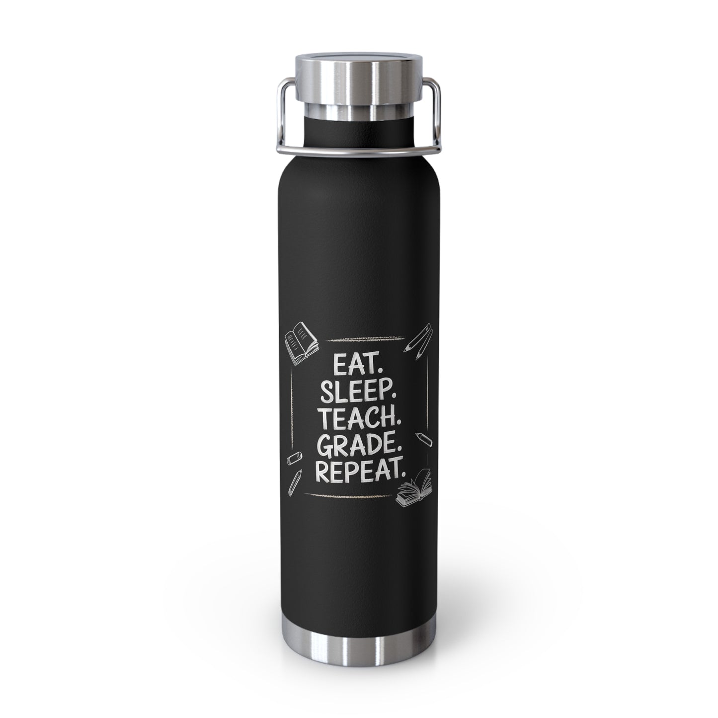 Eat. Sleep. Teach. Grade. Repeat -22oz Copper Teachers Tumbler