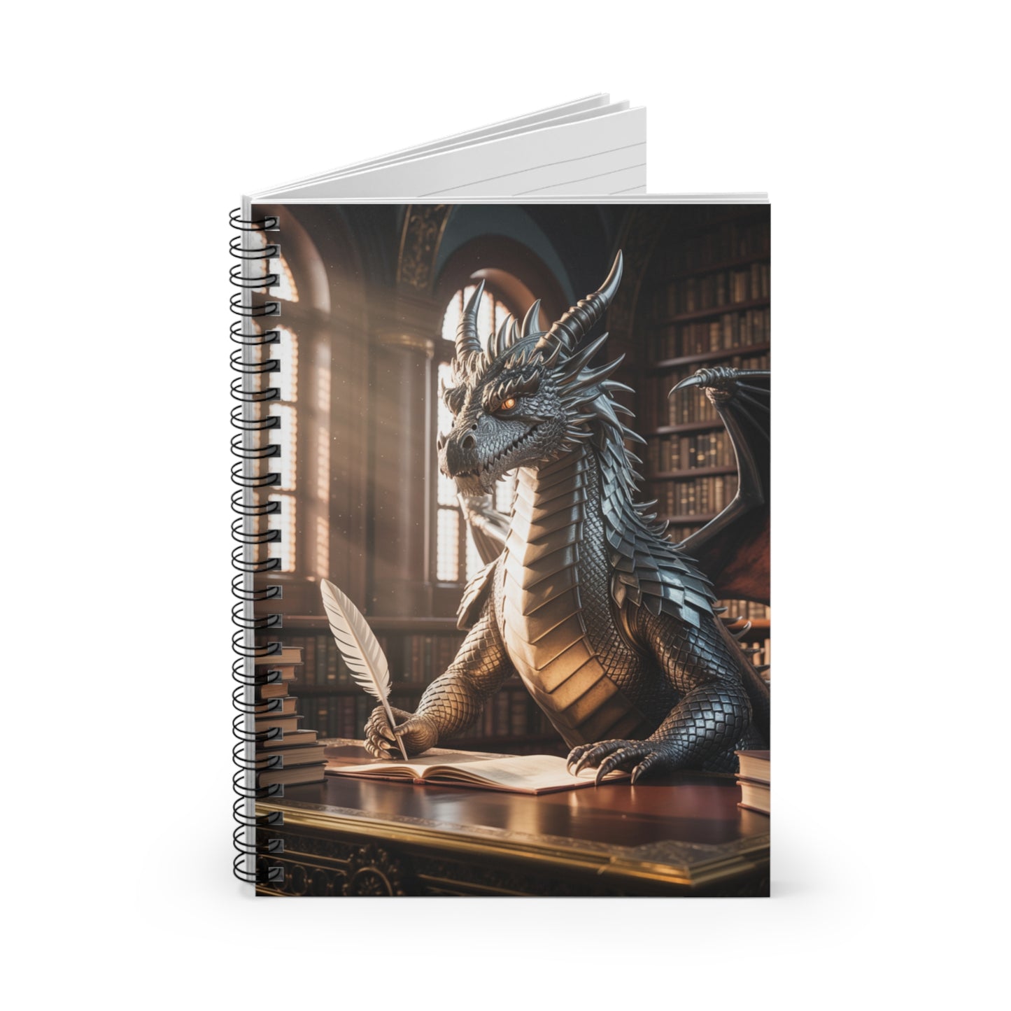 Armored Dragon - Lined Spiral Notebook