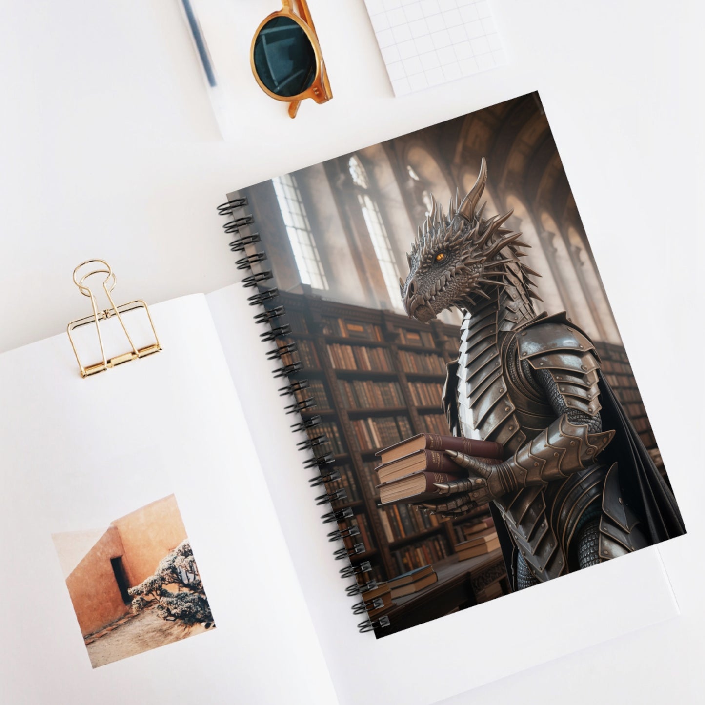 Armored Dragon - Lined Spiral Notebook