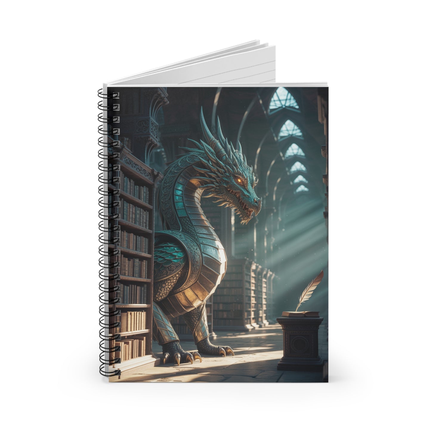 Black Dragon - Lined Spiral Notebook