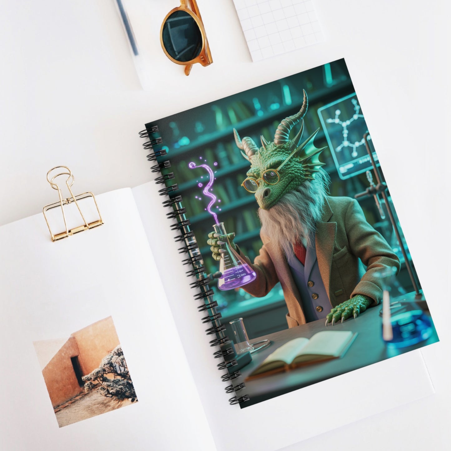 Green Dragon - Lined Spiral Notebook