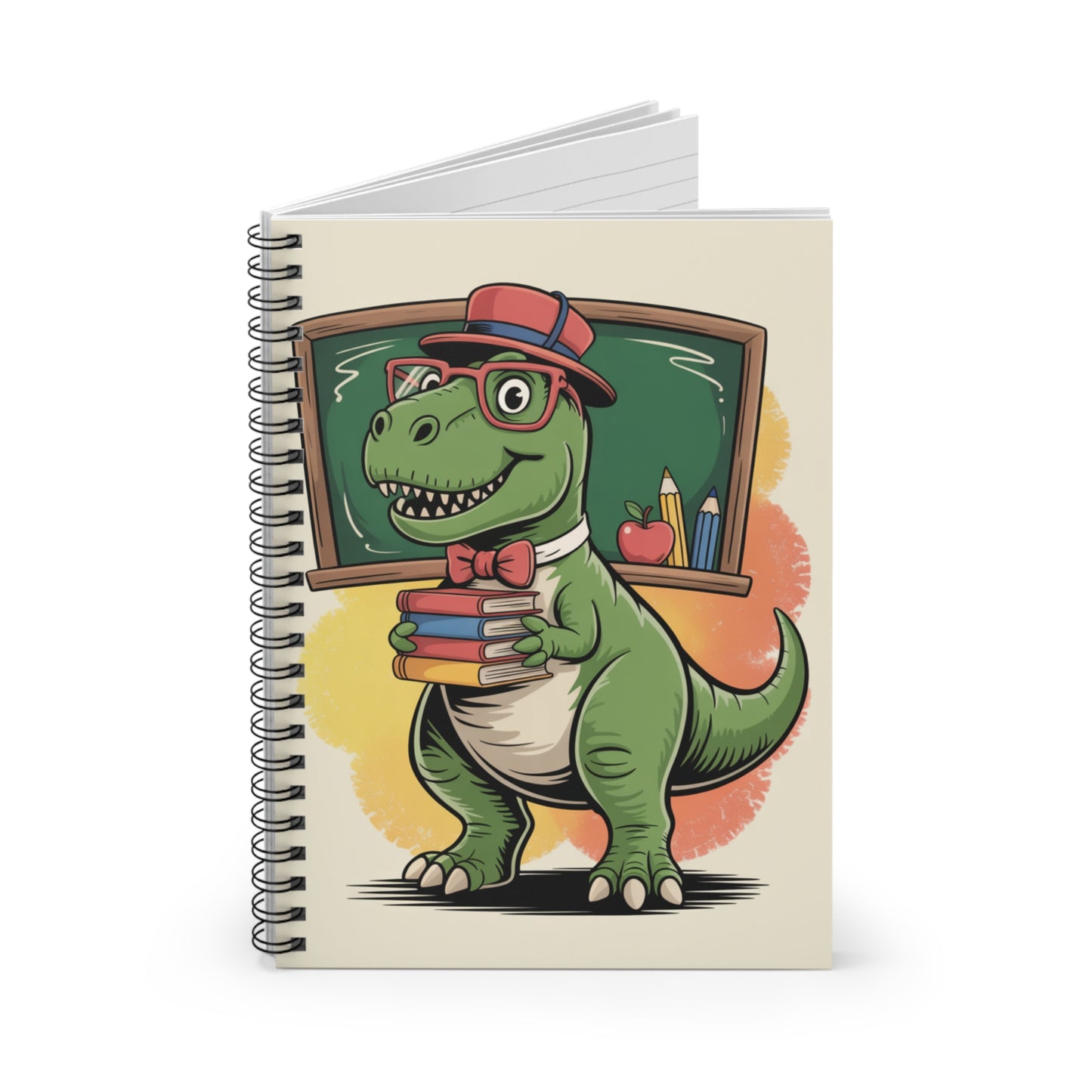 Cartoon T.Rex - Lined Spiral Notebook