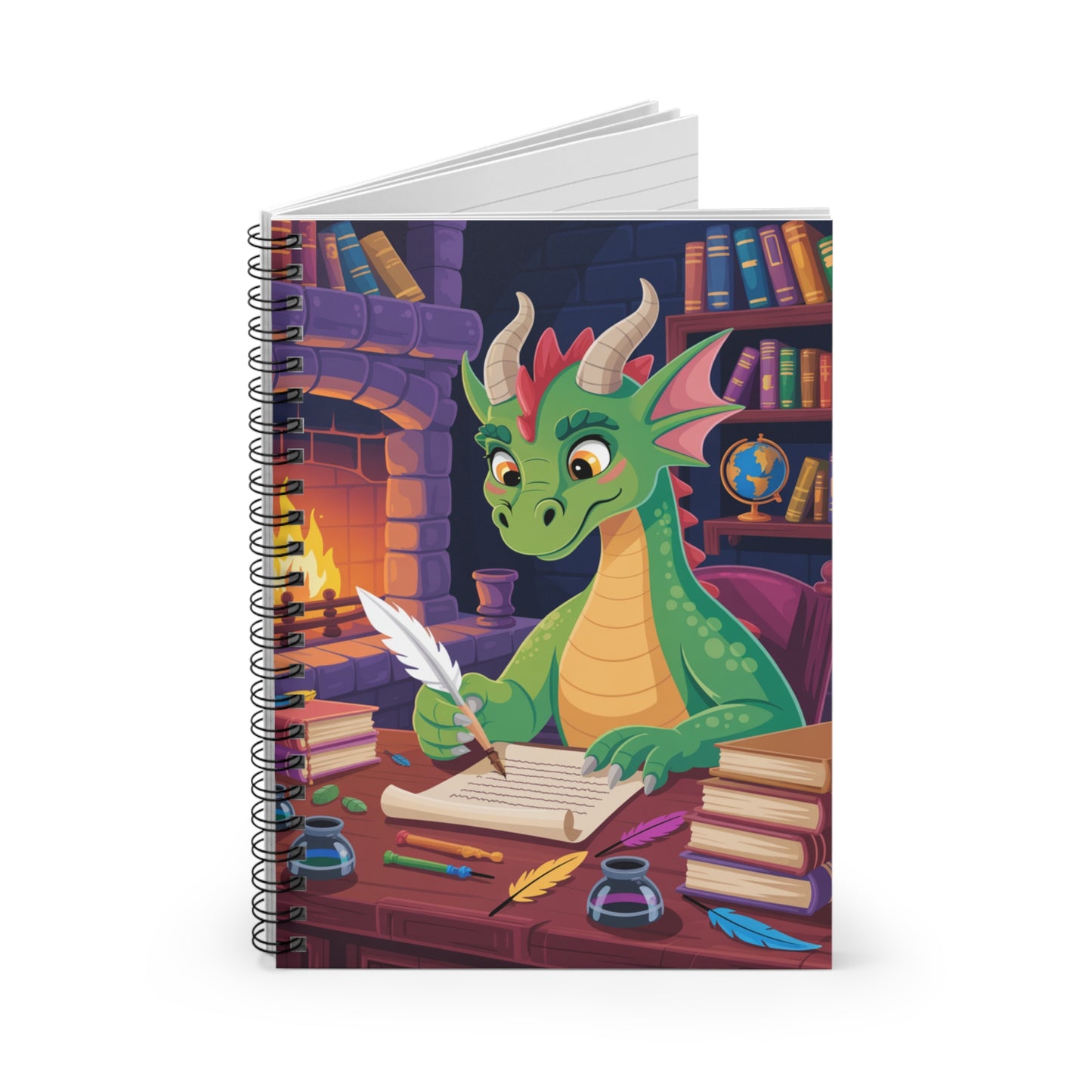 Green Dragon - Lined Spiral Notebook