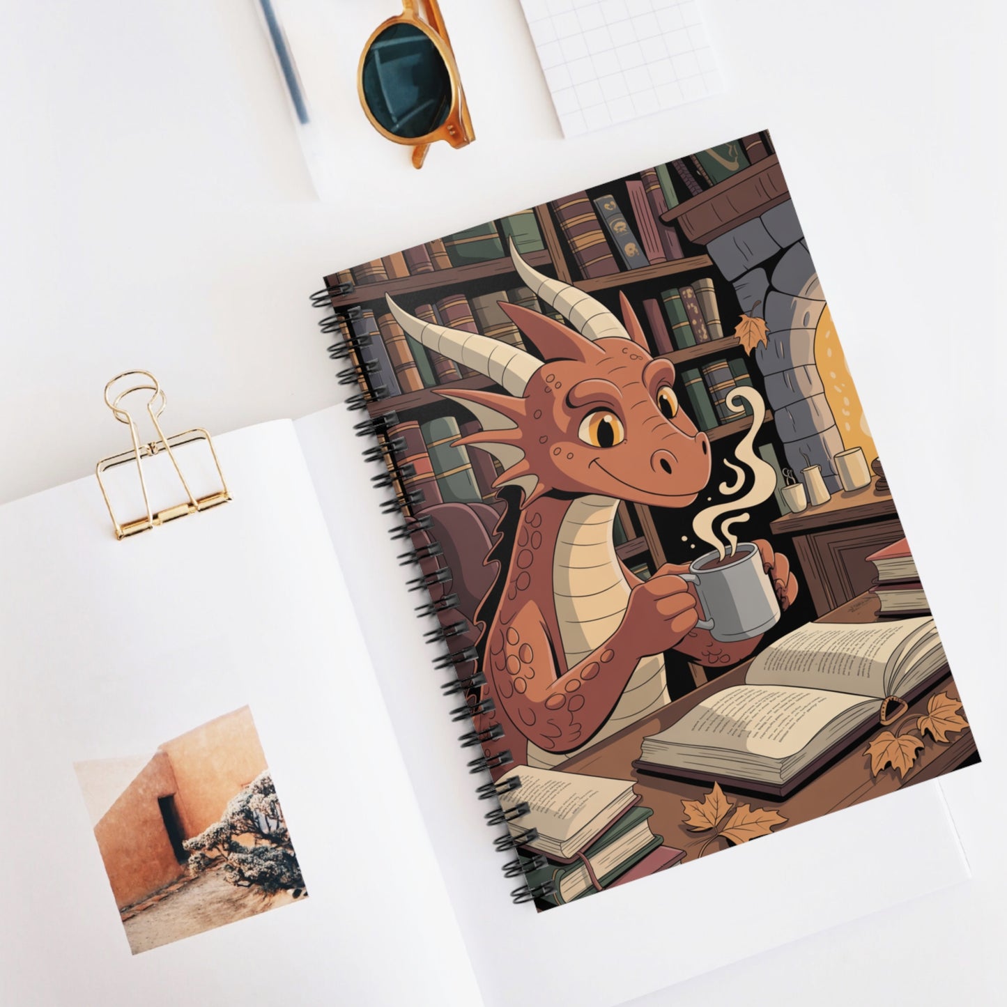 Red Dragon - Lined Spiral Notebook