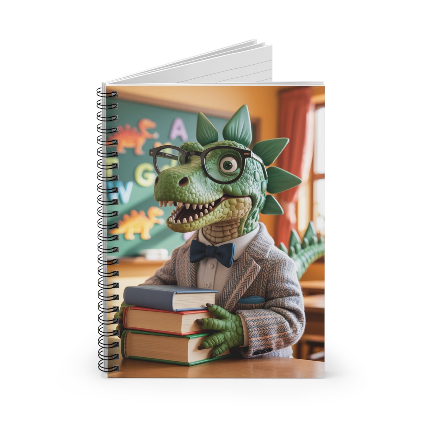 Cartoon Stegosaurus - Lined Spiral Notebook