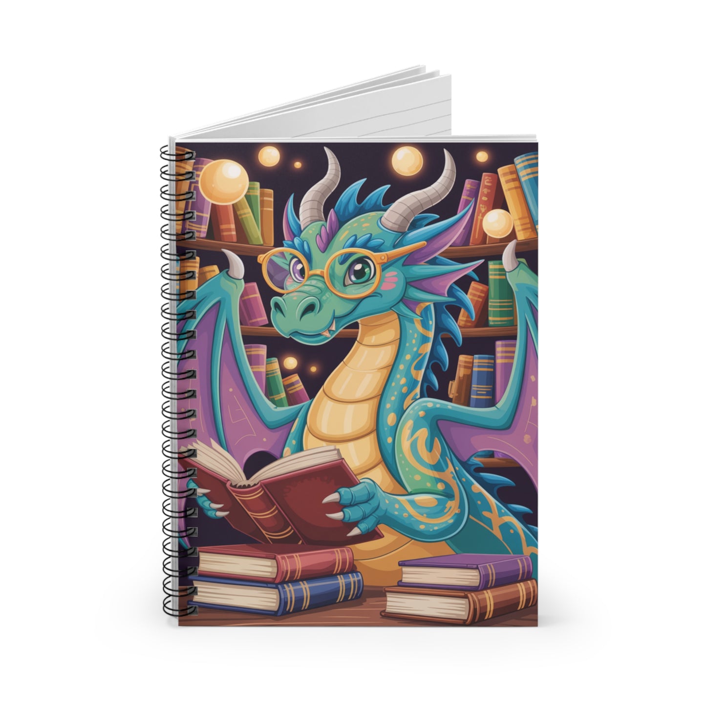 Blue Dragon - Lined Spiral Notebook
