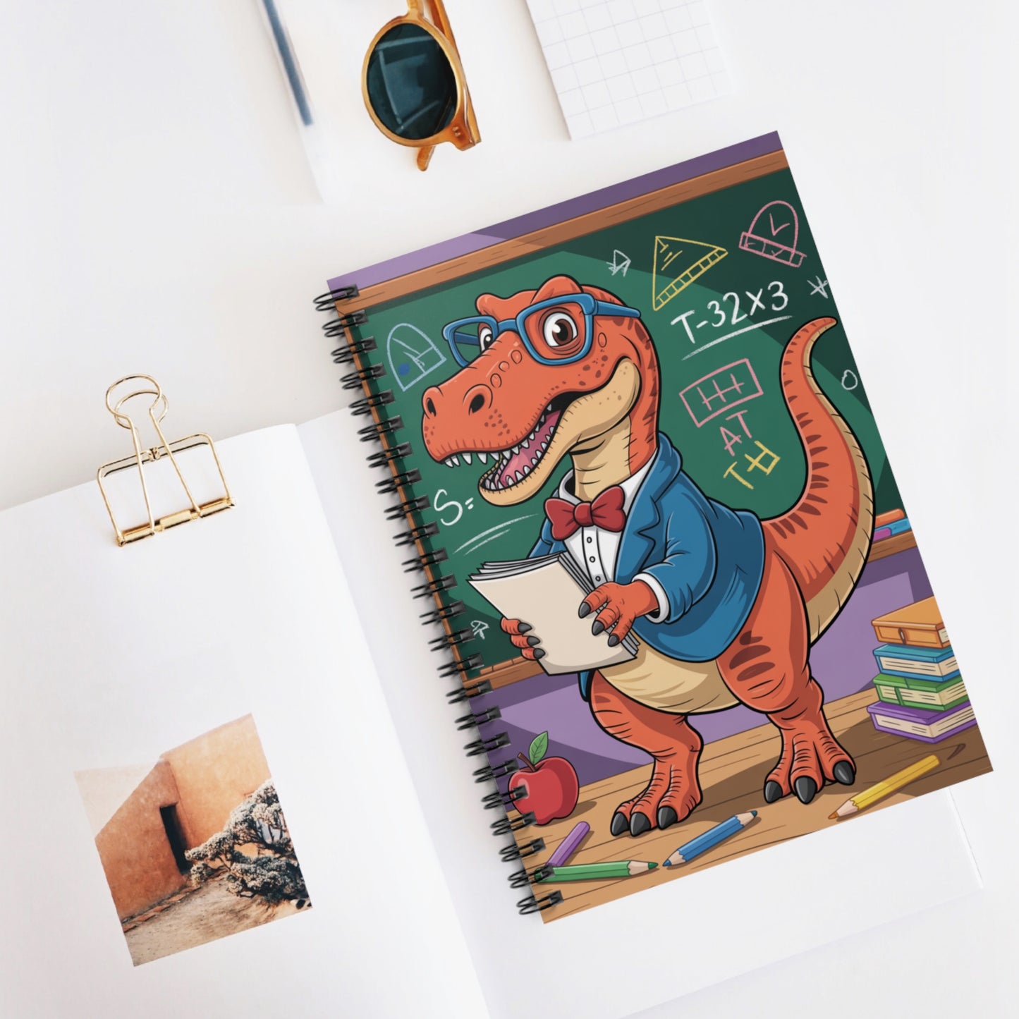 Cartoon Carnotaurus - Lined Spiral Notebook