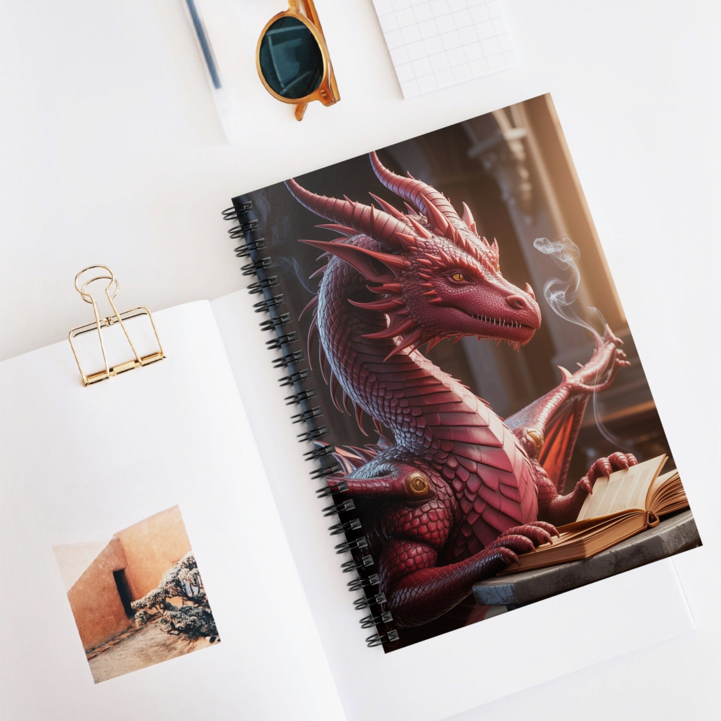 Purple Dragon - Lined Spiral Notebook