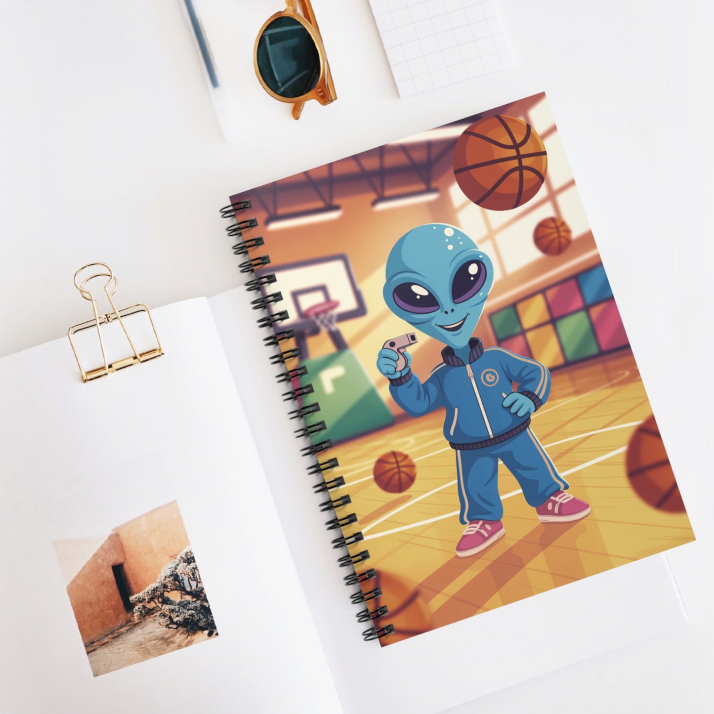 Blue Coach Alien - Lined Spiral Notebook