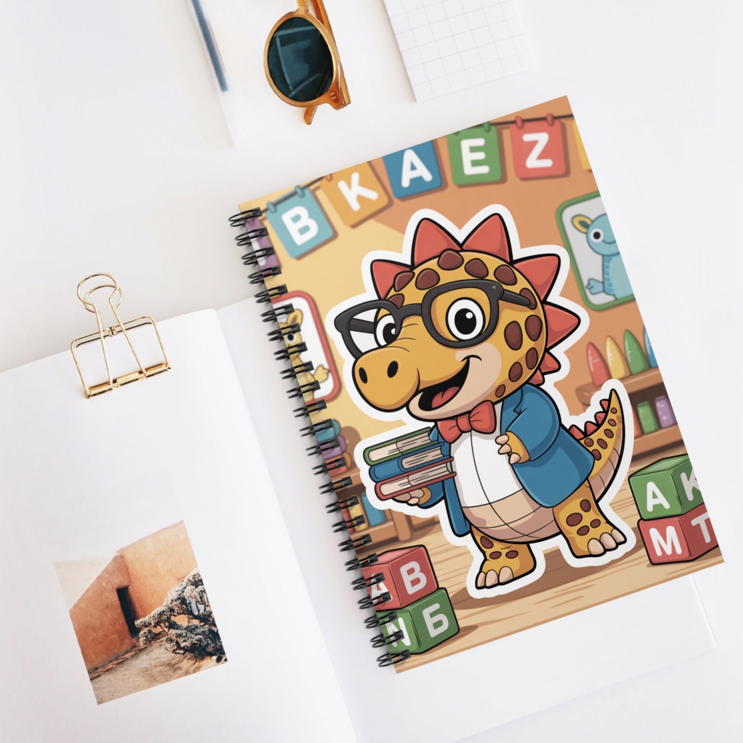 Cartoon Ankylosaurus - Lined Spiral Notebook