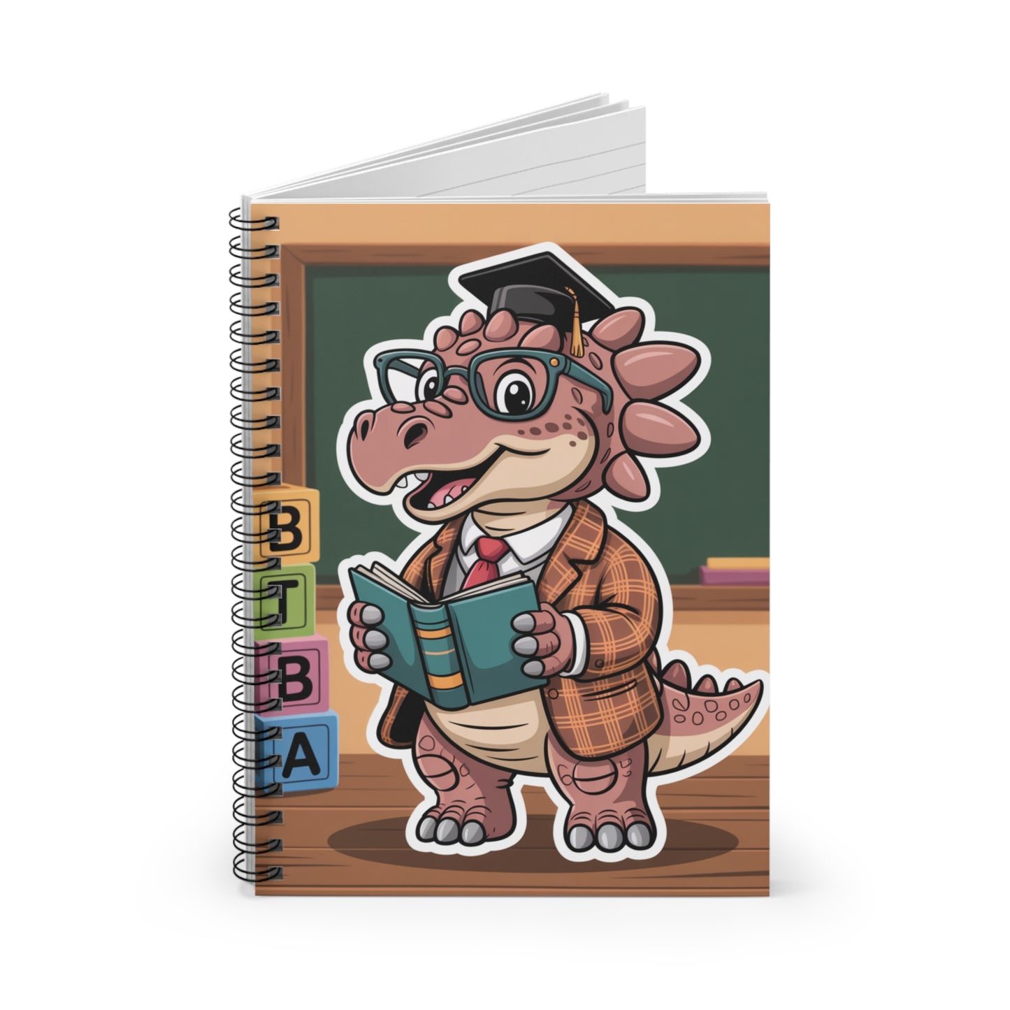 Cartoon Triceratops - Lined Spiral Notebook