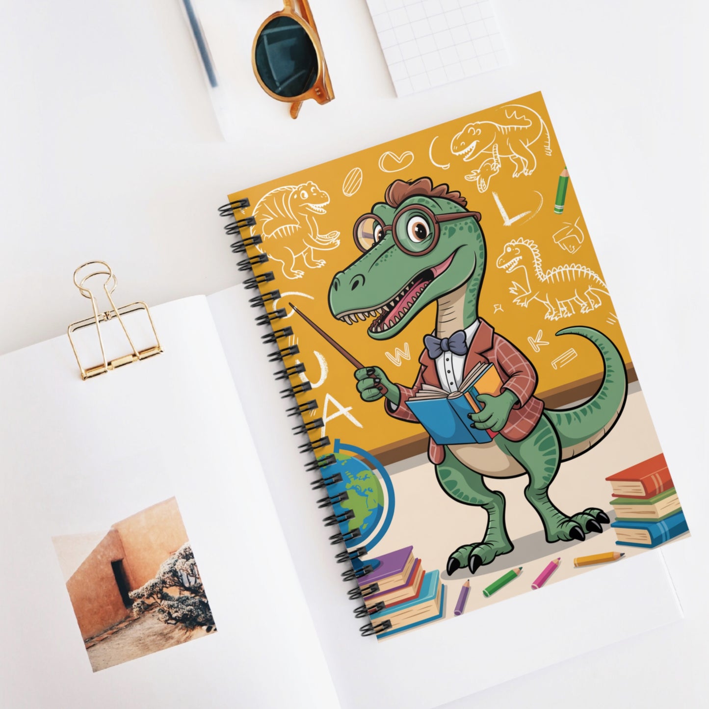 Cartoon Carnotaurus - Lined Spiral Notebook