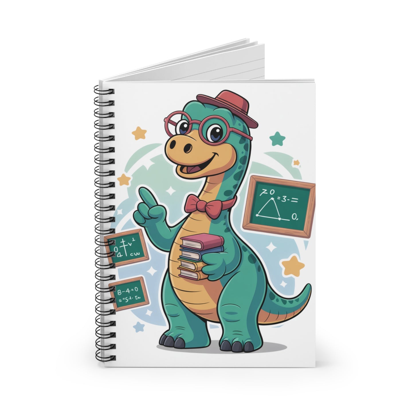 Cartoon Brachiosaurus - Lined Spiral Notebook