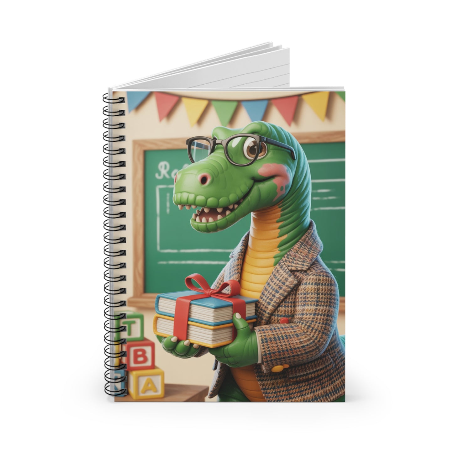 Cartoon Brachiosaurus - Lined Spiral Notebook