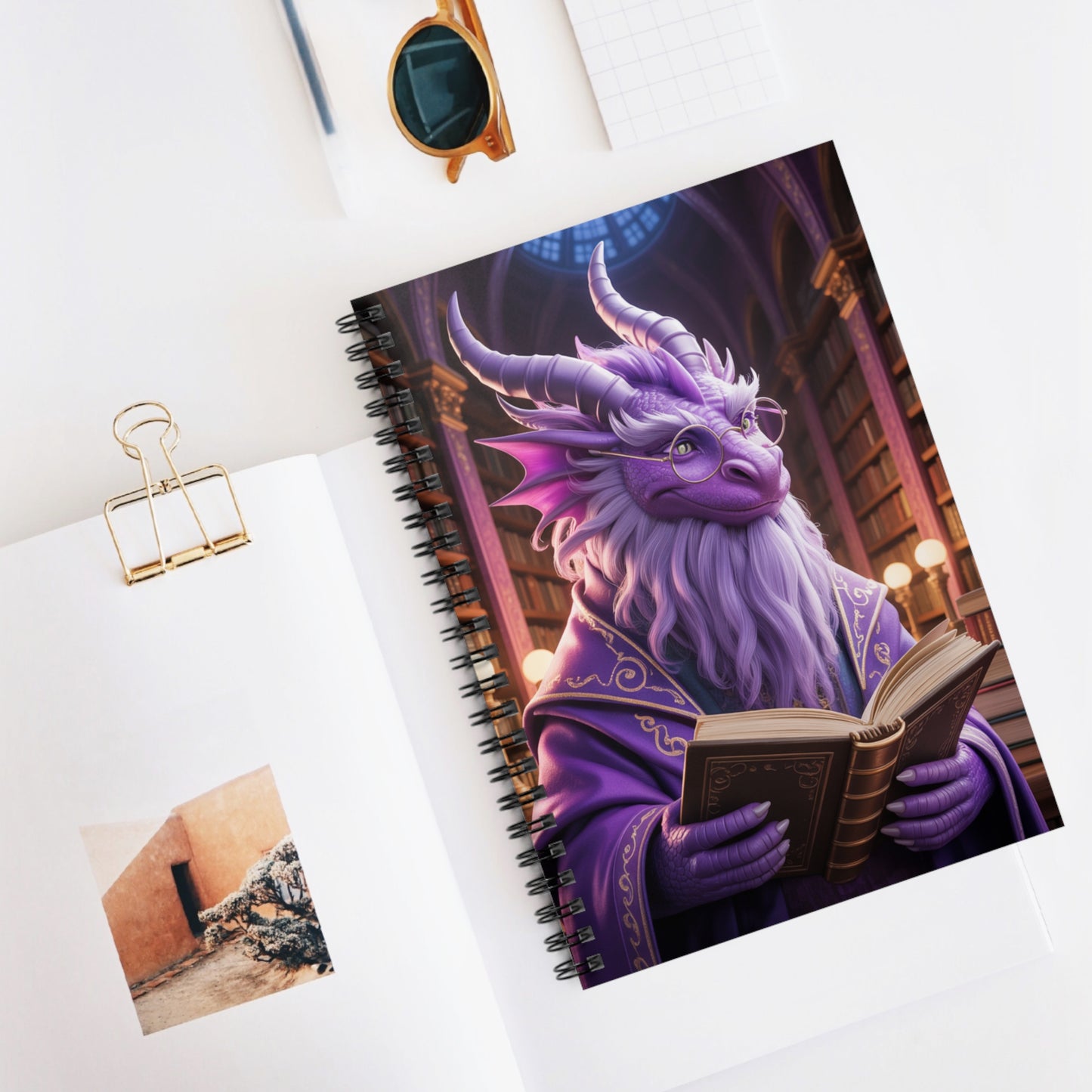 Purple Dragon - Lined Spiral Notebook