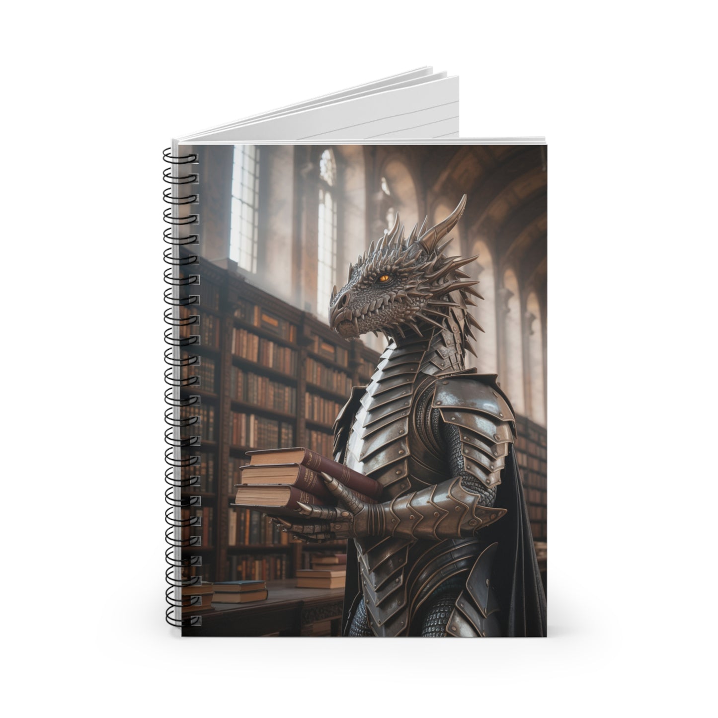 Armored Dragon - Lined Spiral Notebook