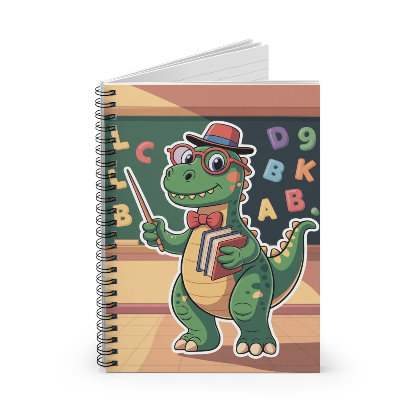 Cartoon Allosaurus - Lined Spiral Notebook