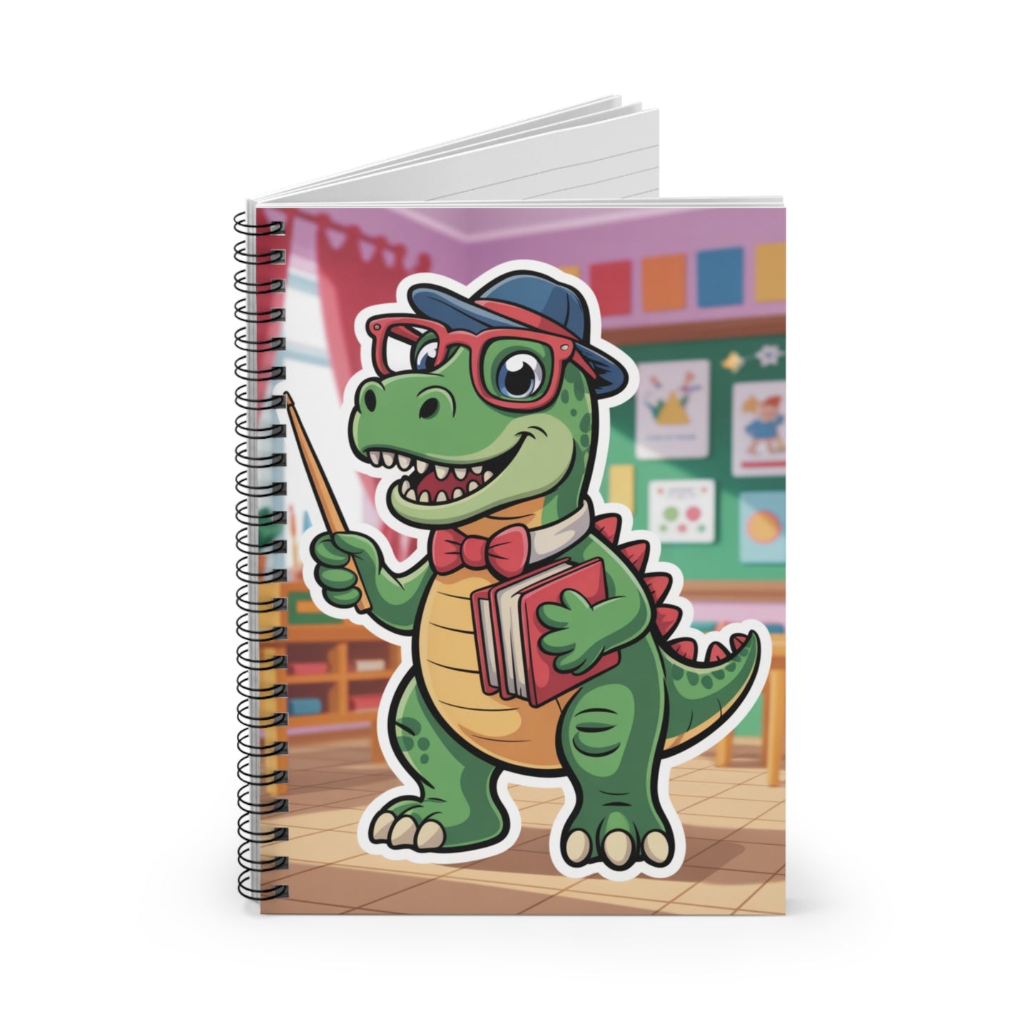 Cartoon Carnotaurus - Lined Spiral Notebook