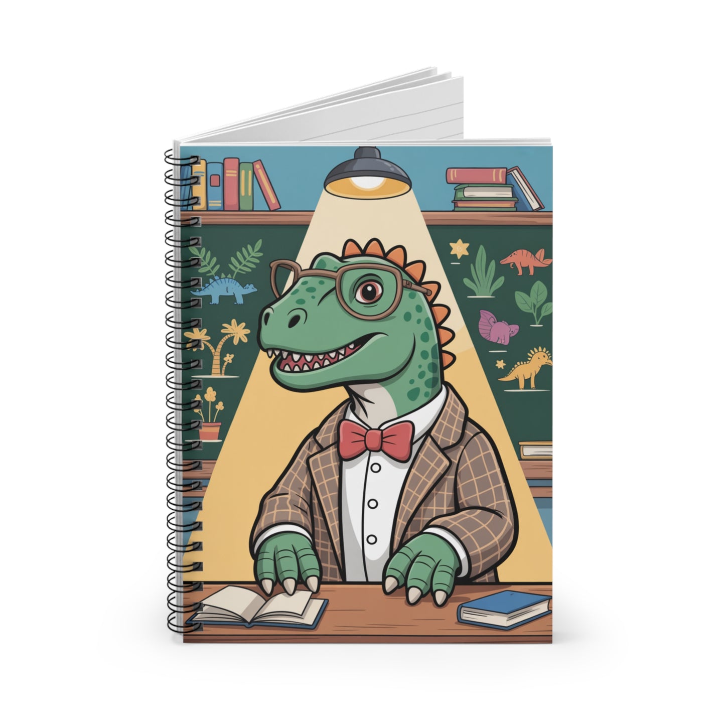Cartoon Allosaurus - Lines Spiral Notebook