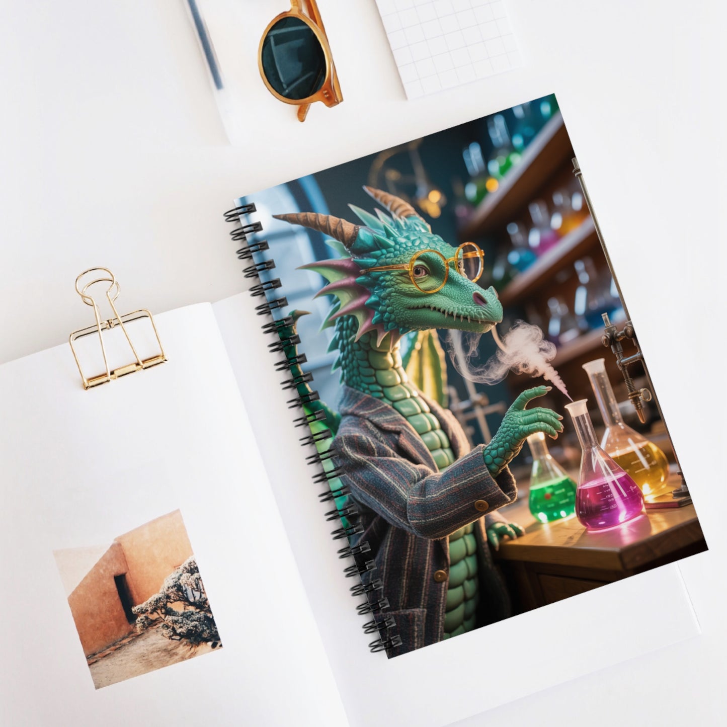 Green Dragon - Lined Spiral Notebook
