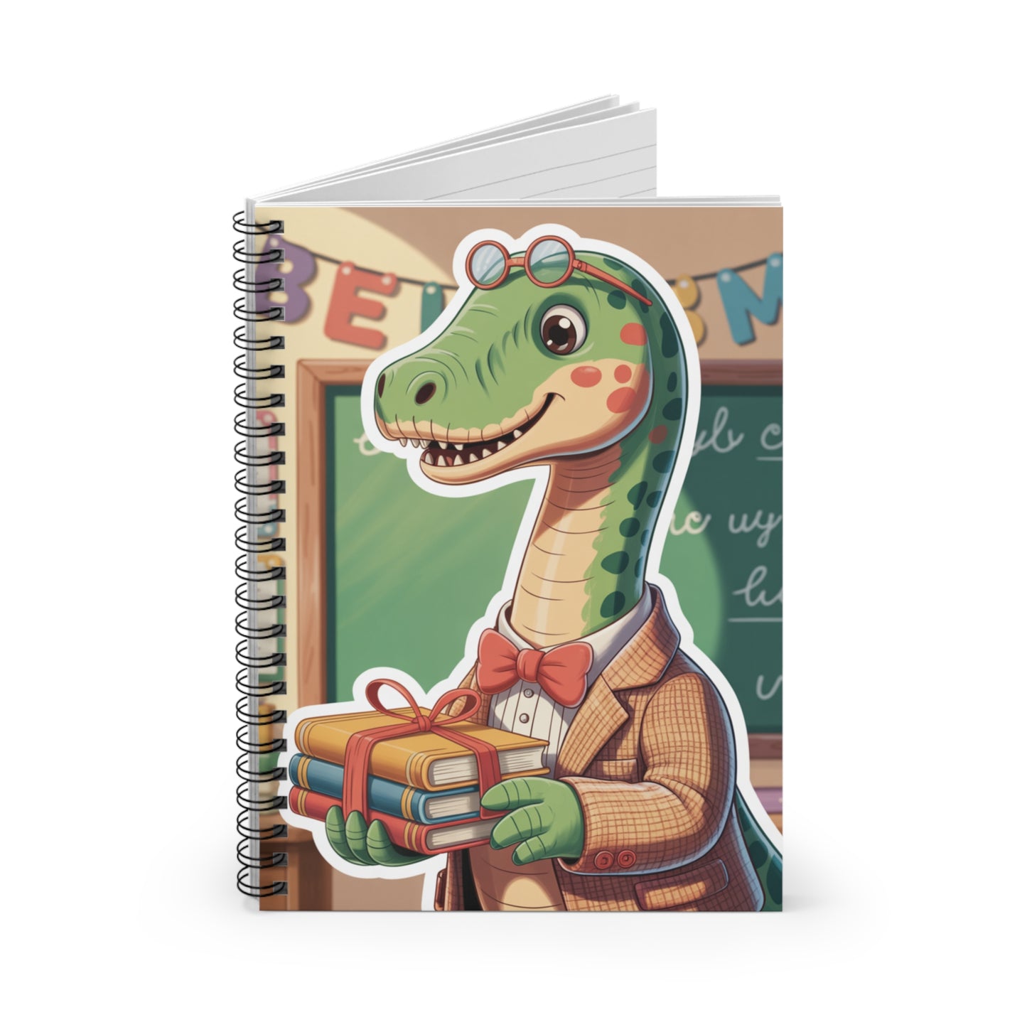 Cartoon Diplodocus - Lined Spiral Notebook