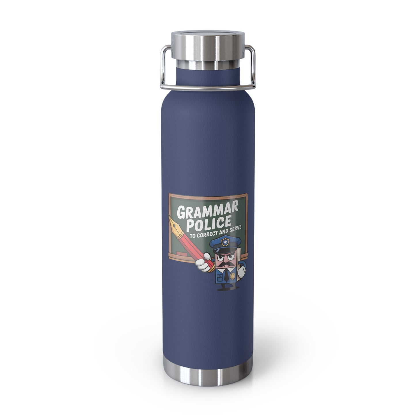 Grammar Police to Correct and Serve -22oz Copper Teachers Tumbler