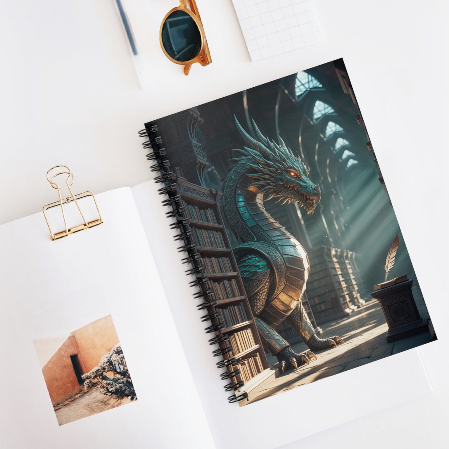 Black Dragon - Lined Spiral Notebook