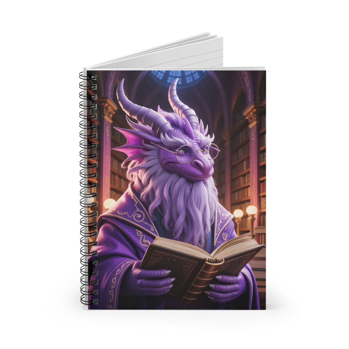 Purple Dragon - Lined Spiral Notebook
