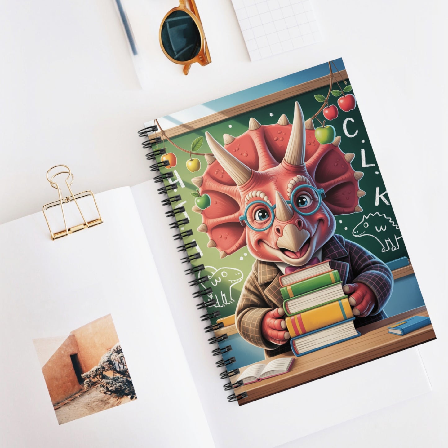 Cartoon Triceratops - Lined Spiral Notebook