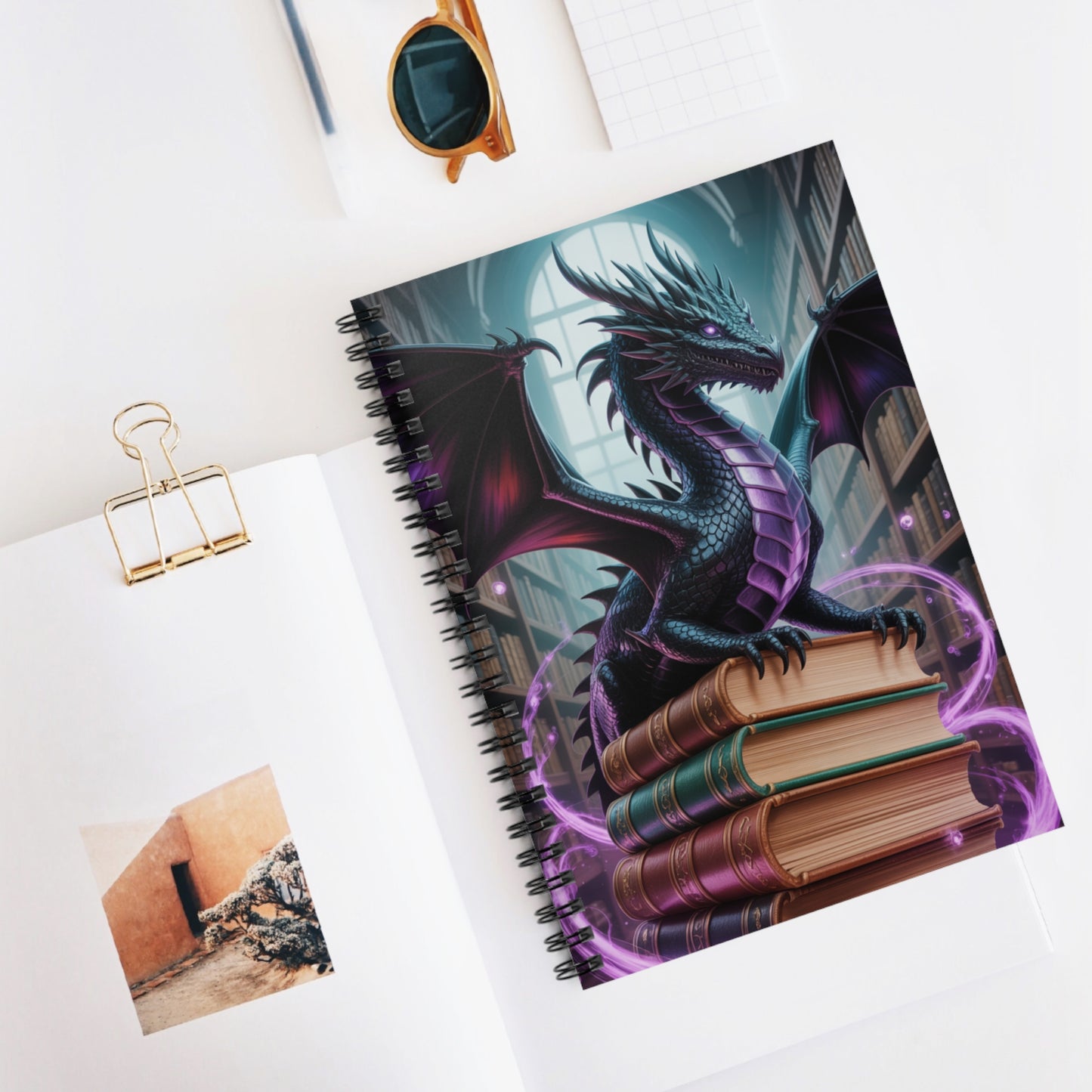 Black Dragon - Lined Spiral Notebook