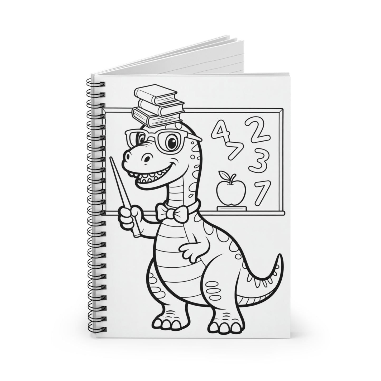 Cartoon Brontosaurus - Lined Spiral Notebook