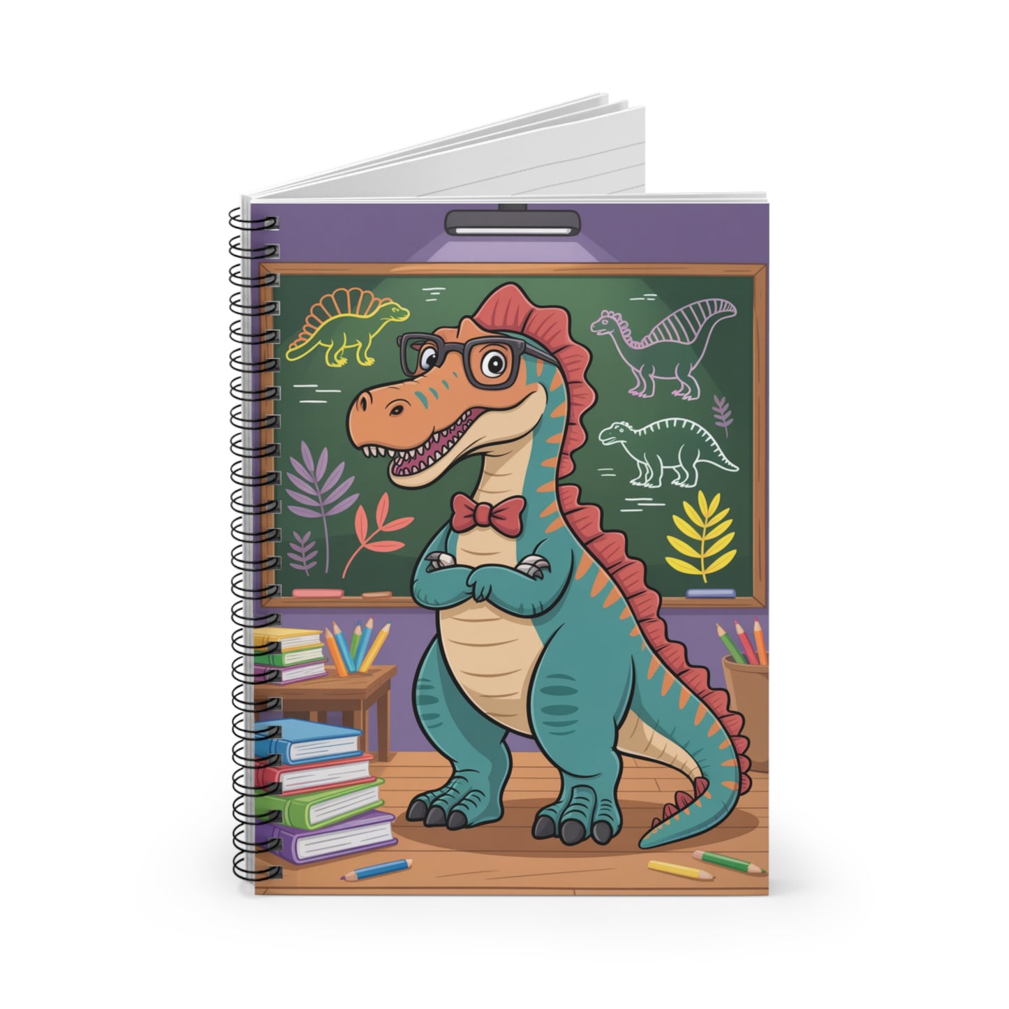 Cartoon Spinosaurus - Lined Spiral Notebook