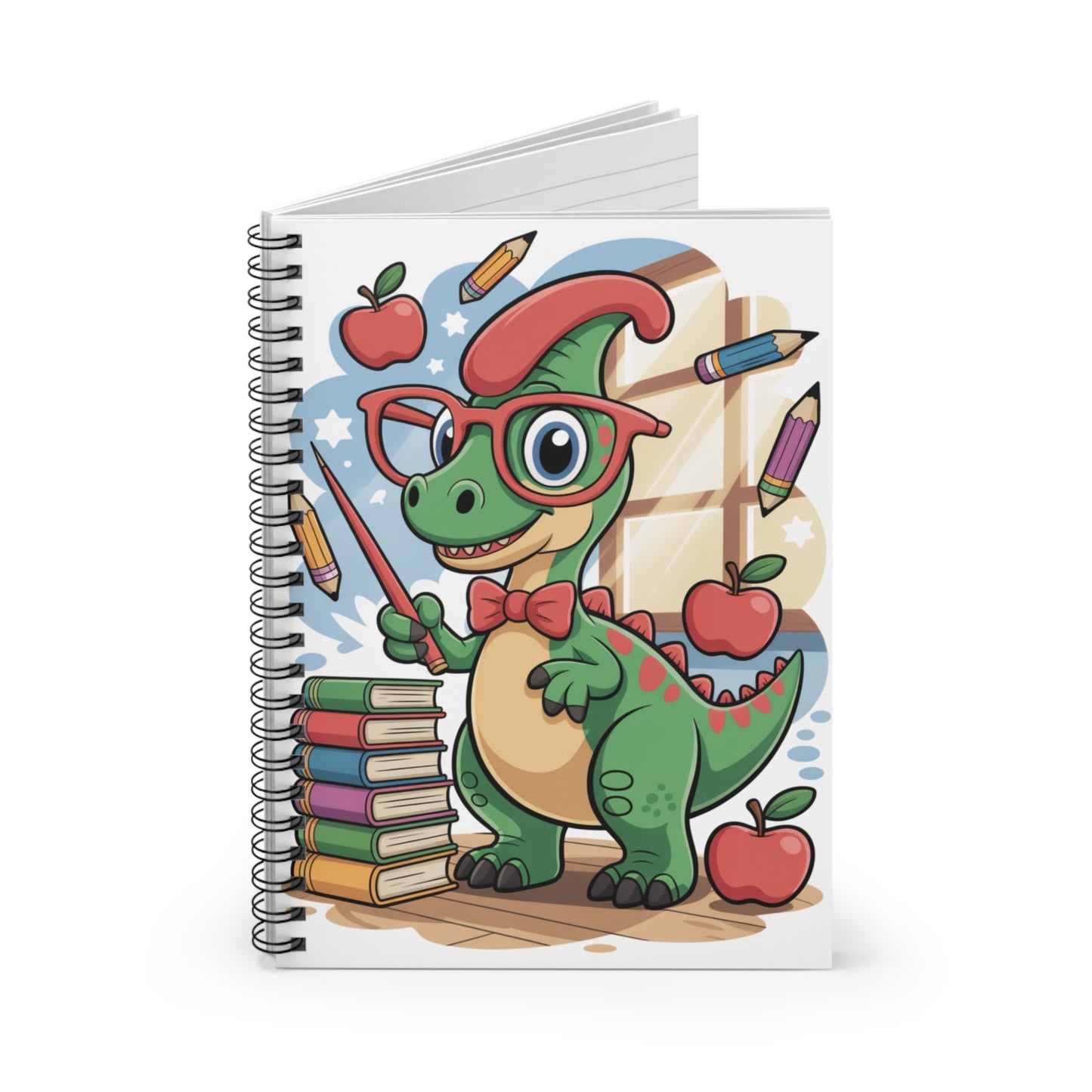 Cartoon Parasaurolophus - Lined Spiral Notebook