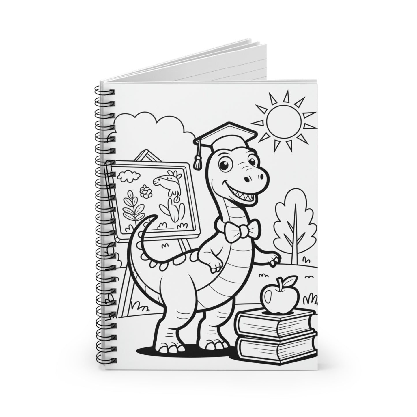 Cartoon Brontosaurus - Lined Spiral Notebook