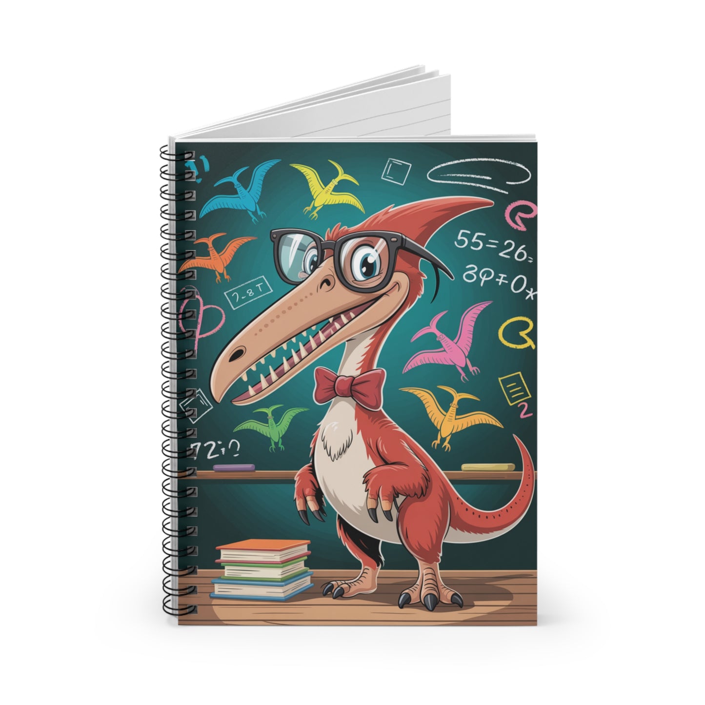 Cartoon Pteranodon - Lined Spiral Notebook