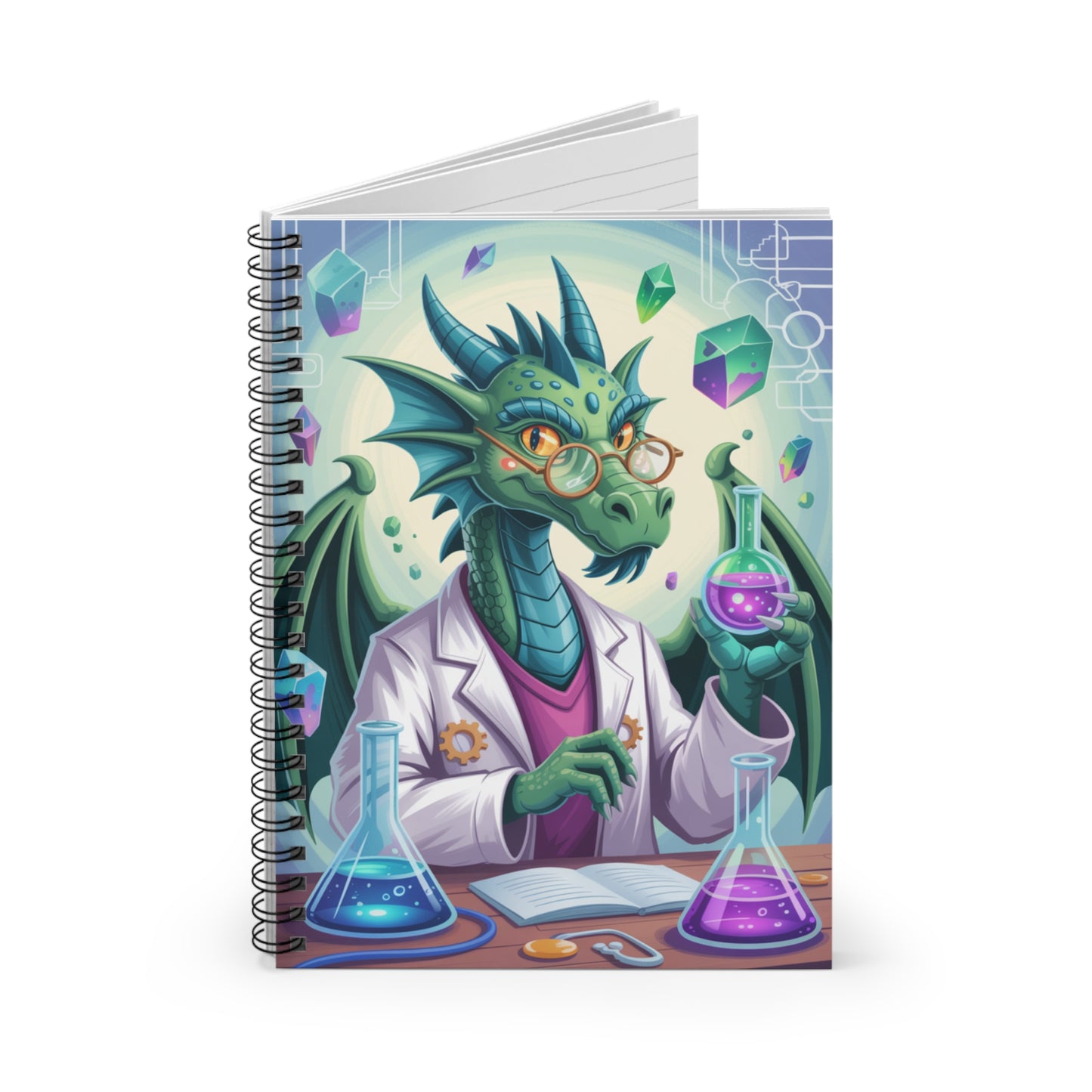 Green Dragon - Lined Spiral Notebook