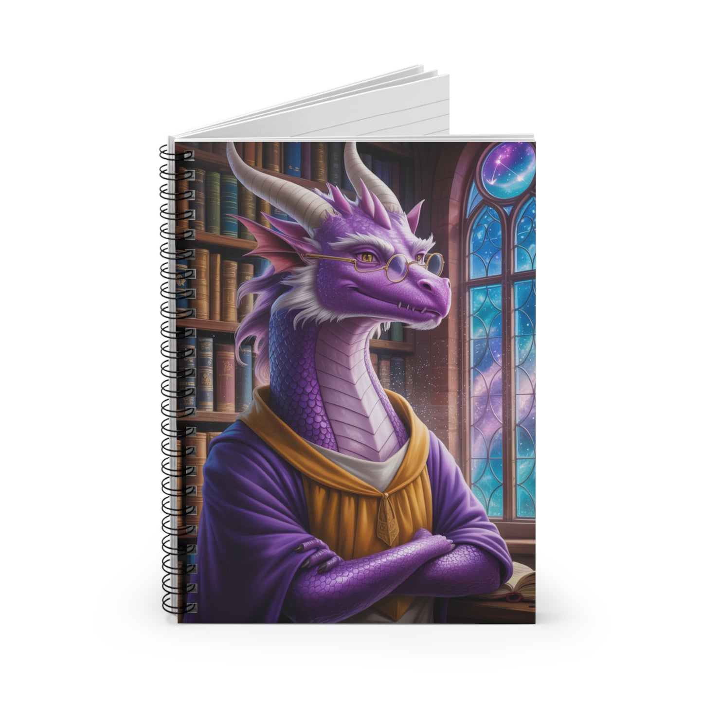 Purple Dragon - Lined Spiral Notebook