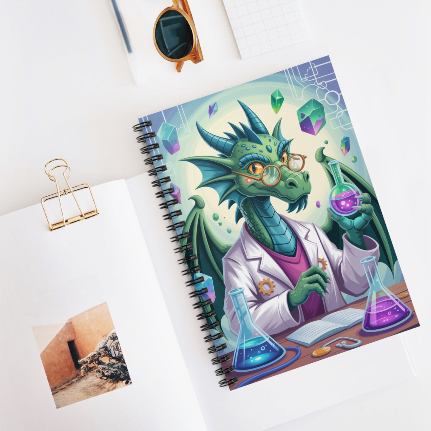 Green Dragon - Lined Spiral Notebook