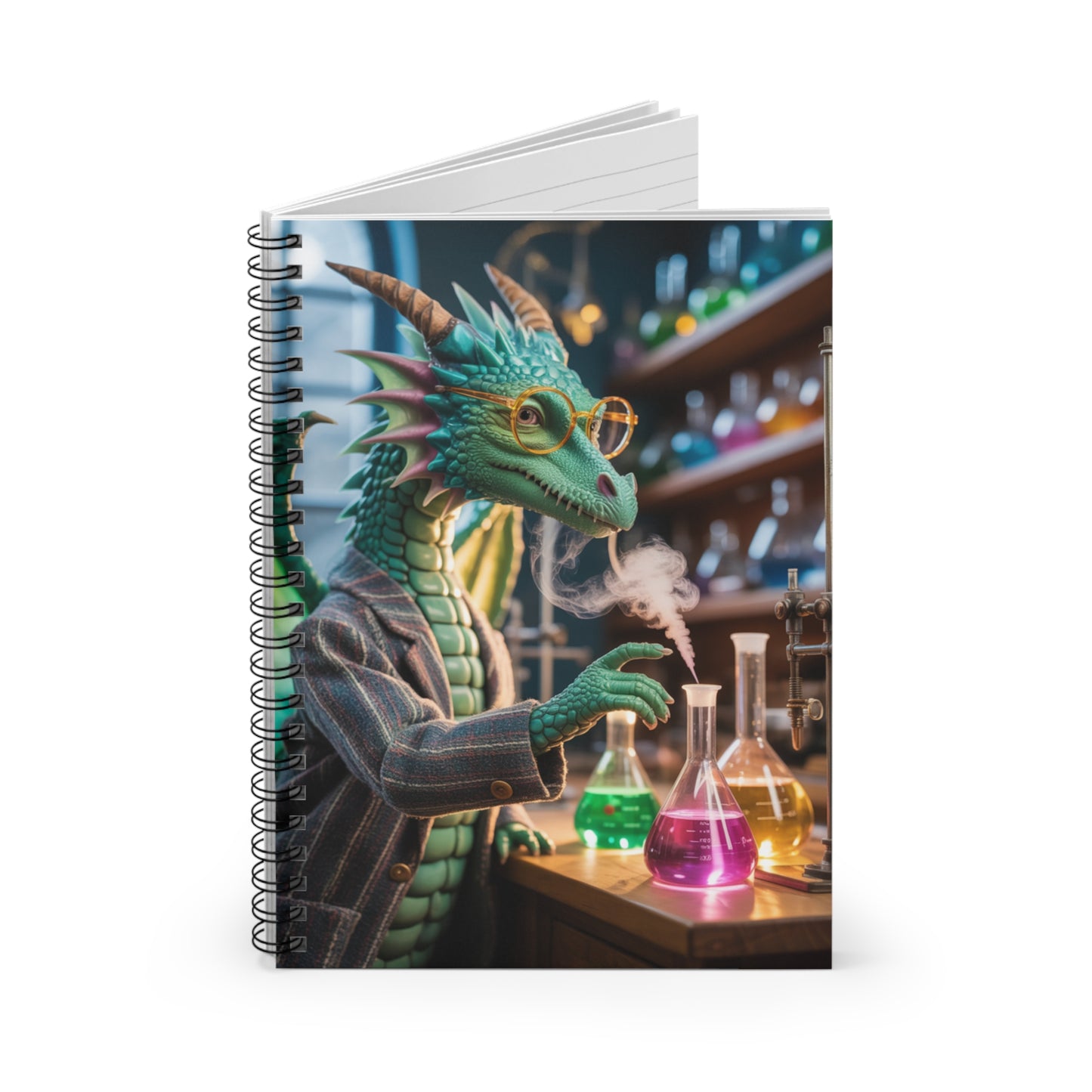 Green Dragon - Lined Spiral Notebook