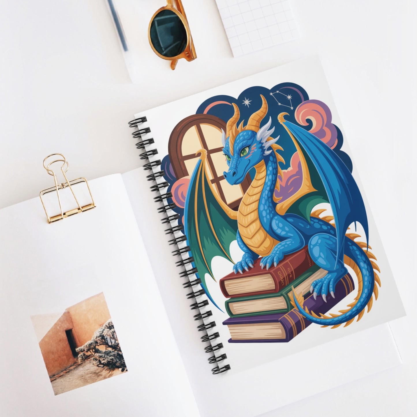 Blue Dragon - Lined Spiral Notebook