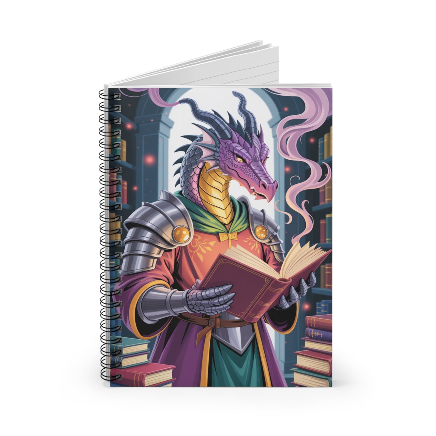 Purple Dragon - Lined Spiral Notebook