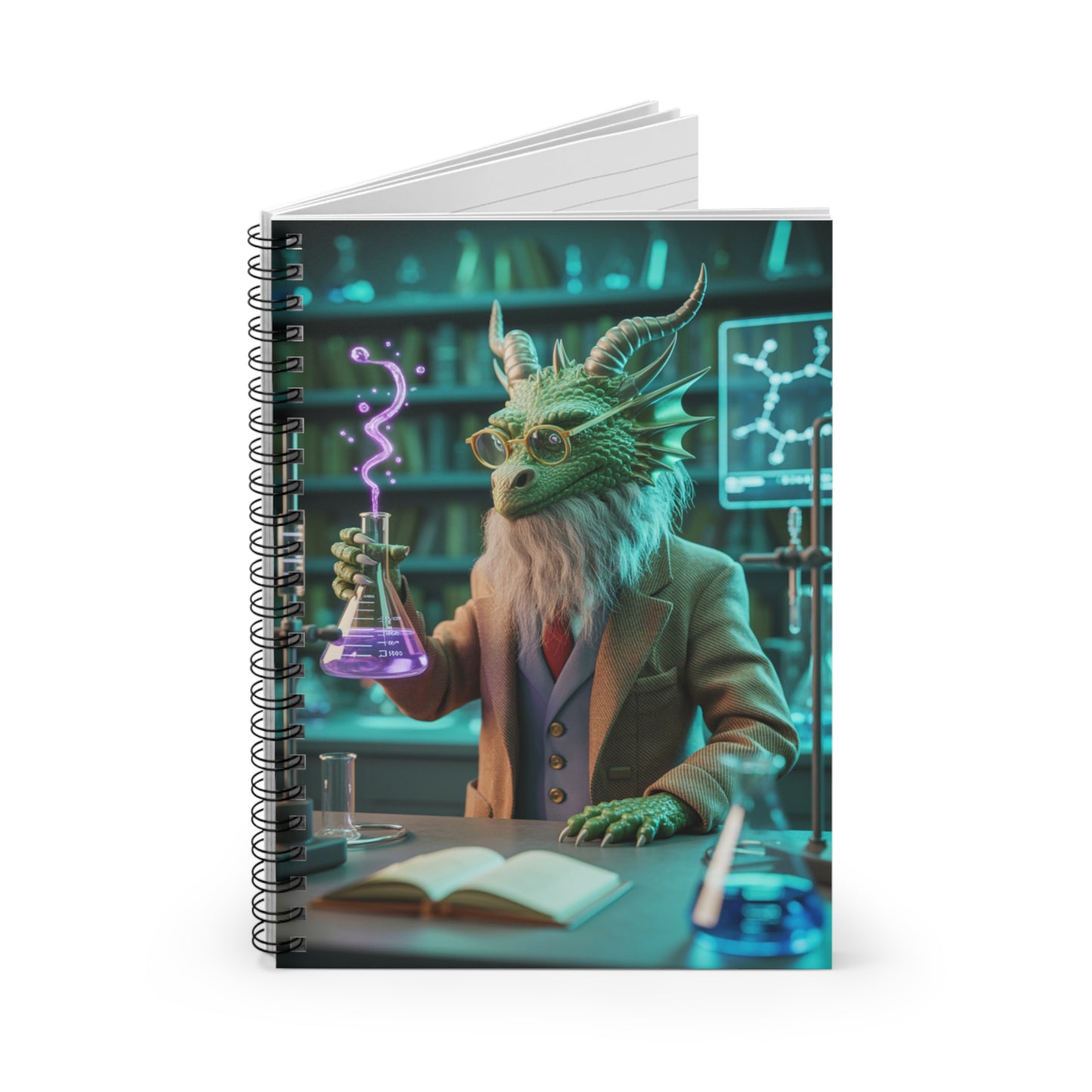 Green Dragon - Lined Spiral Notebook