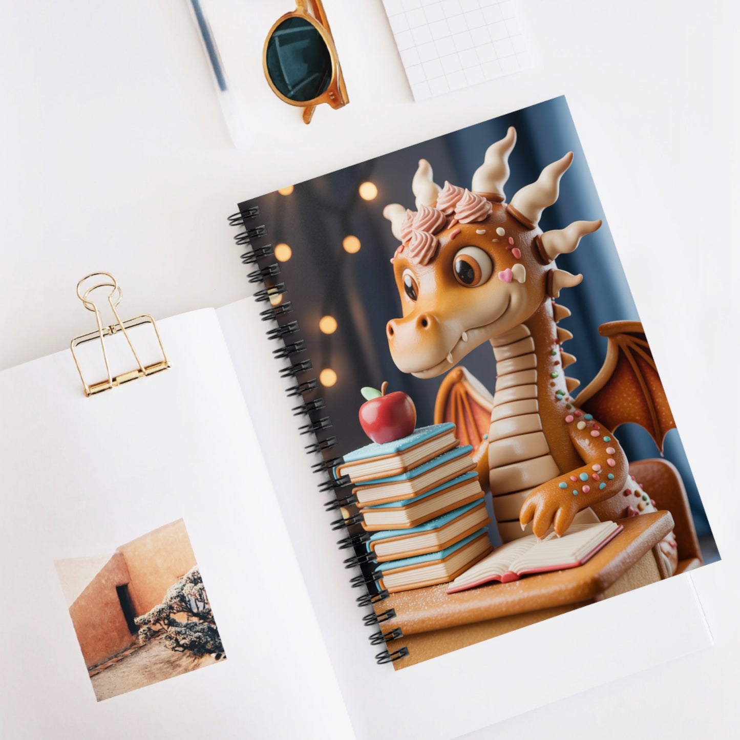 Orange Dragon - Lined Spiral Notebook