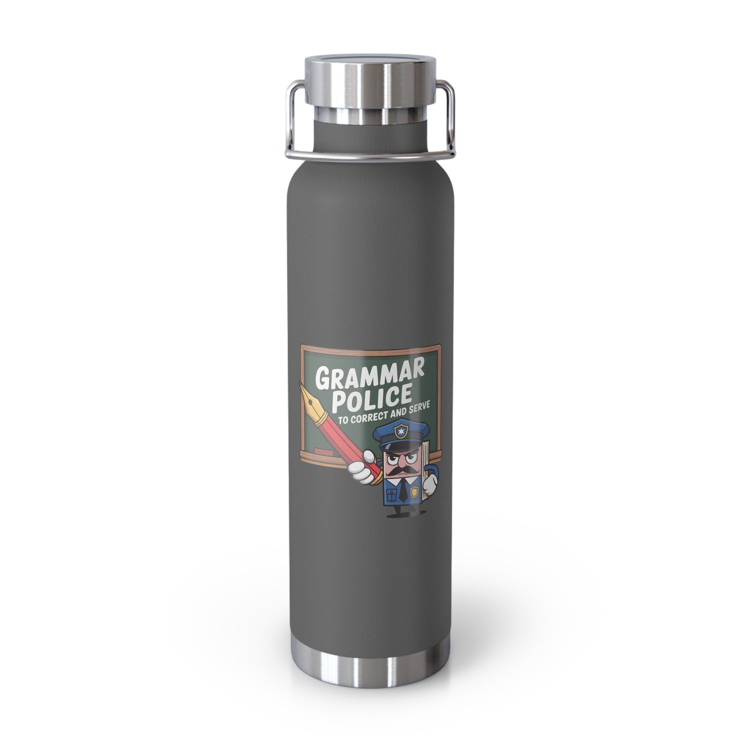 Grammar Police to Correct and Serve -22oz Copper Teachers Tumbler