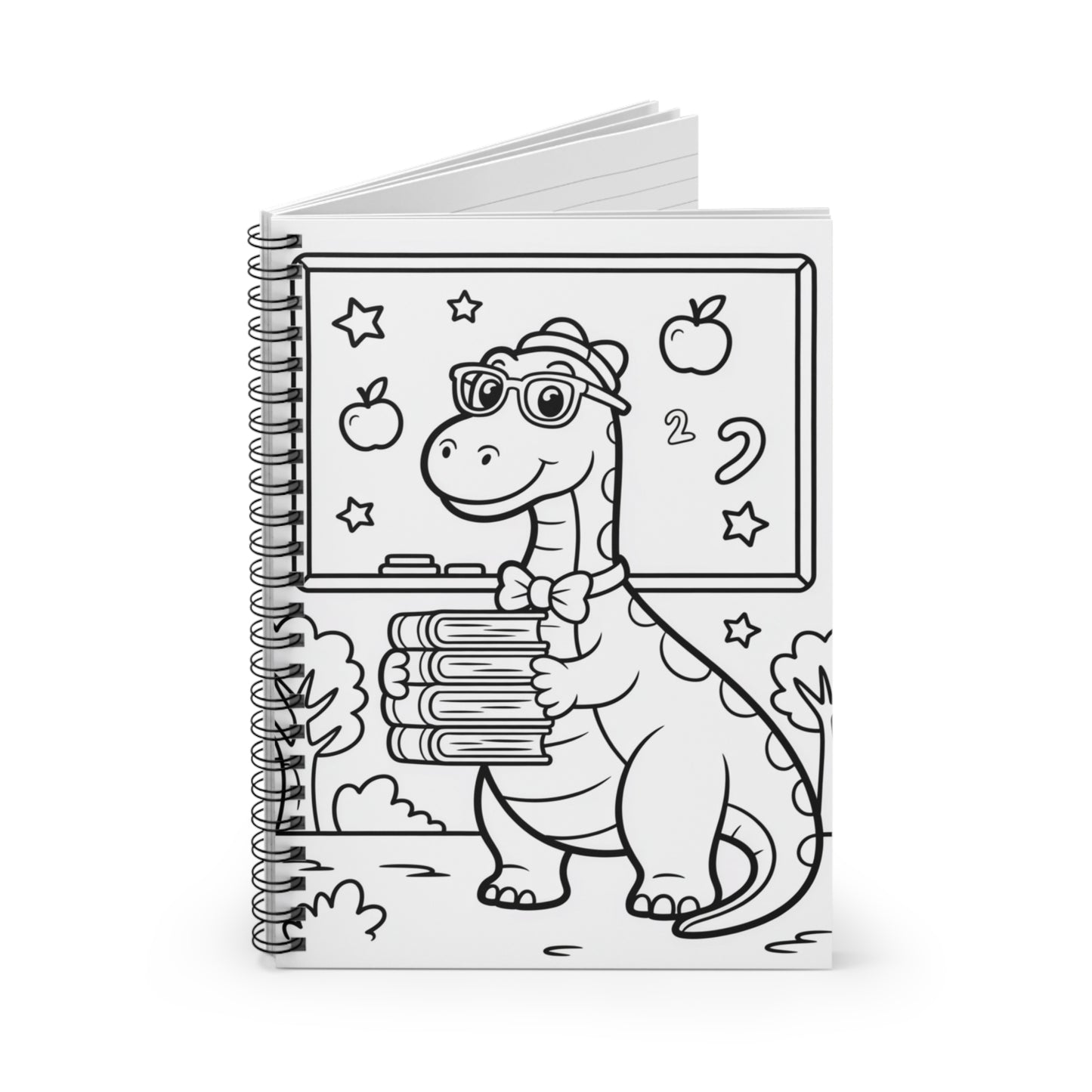 Cartoon Brontosaurus - Lined Spiral Notebook