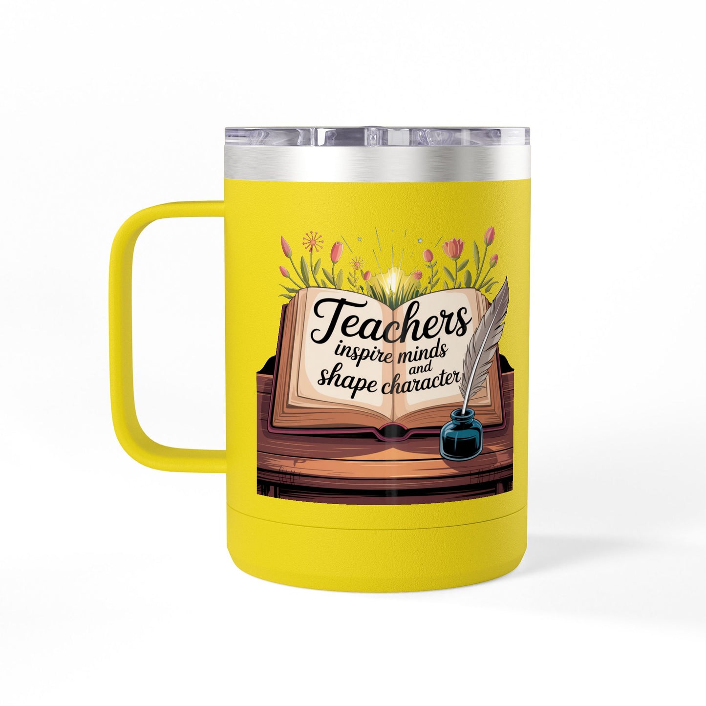 Teachers Inspire Minds and Shape Character - 15oz Teacher Coffee Mug