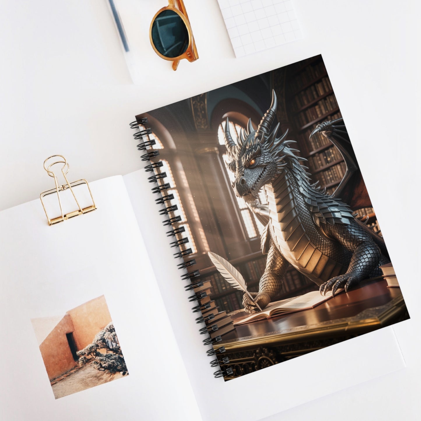 Armored Dragon - Lined Spiral Notebook