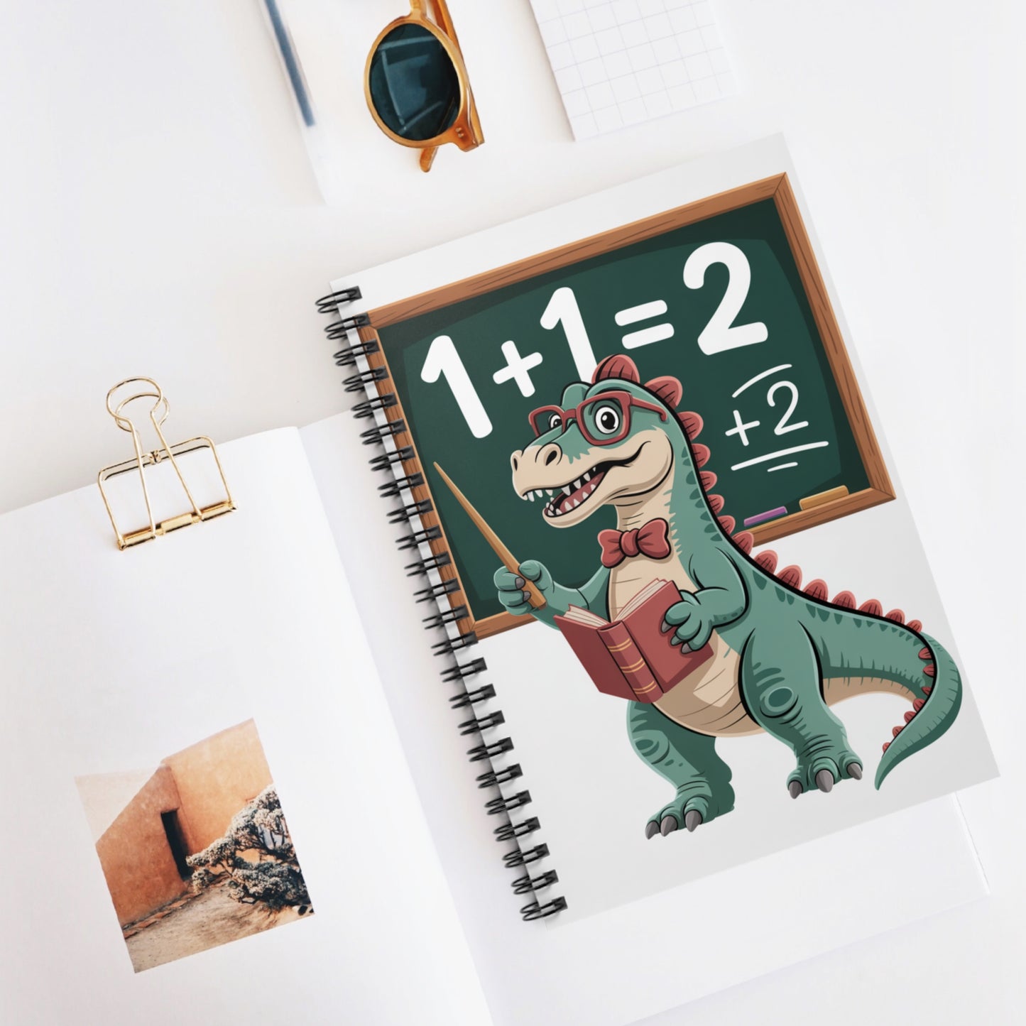 Cartoon Allosaurus - Lined Spiral Notebook