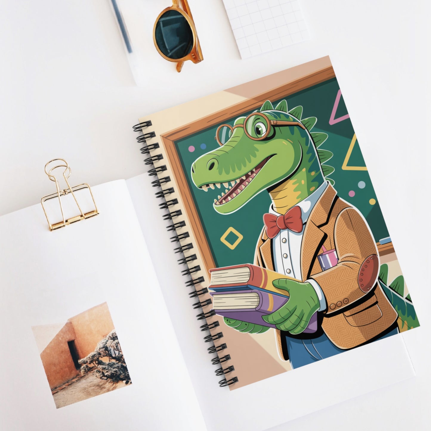 Cartoon Allosaurus - Lined Spiral Notebook